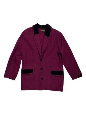 GEIGER Wool Luxury Designer Business Casual Red Winter Coat Womens Medium